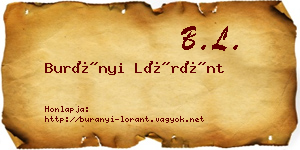 Burányi Lóránt névjegykártya