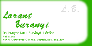 lorant buranyi business card