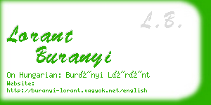 lorant buranyi business card